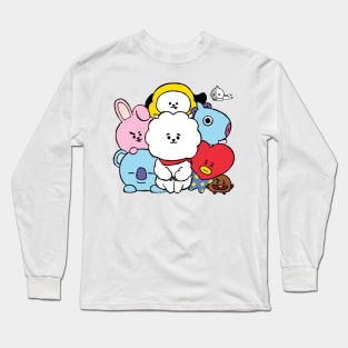 BT21 ALL CHARACTER HOODIE Long Sleeve T-Shirt